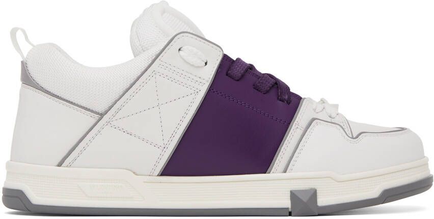 Valentino Garavani White & Purple Open Skate Sneakers