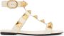 Valentino Garavani White Leather Roman Stud Flat Sandals - Thumbnail 1