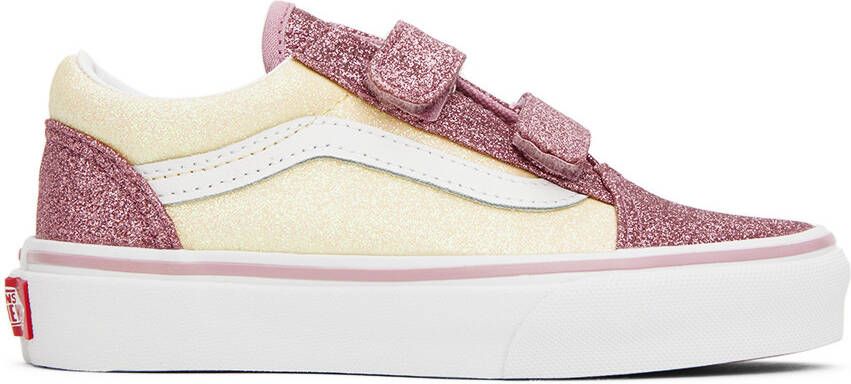 Vans Kids Pink & Off-White Old Skool V Little Kids Sneakers