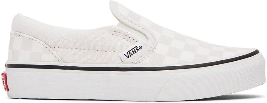 Vans Kids White & Beige Classic Slip-On Little Kids Sneakers