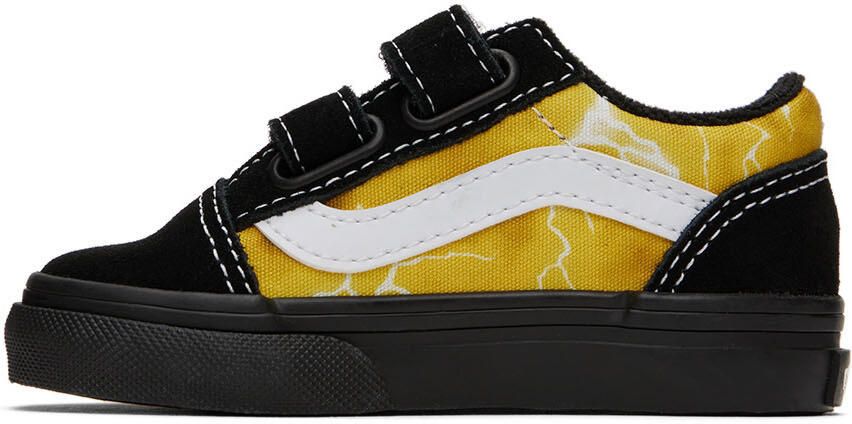 Vans Baby Black & Yellow Old Skool V Sneakers - Picture 3