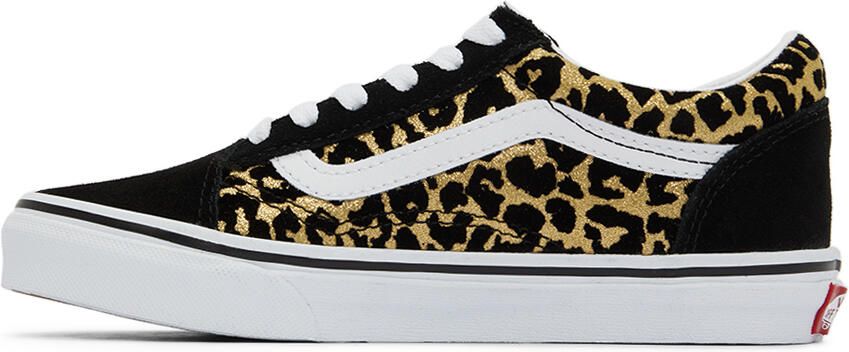 Vans Kids Black & Gold Leopard Old Skool Little Kids Sneakers - Picture 3