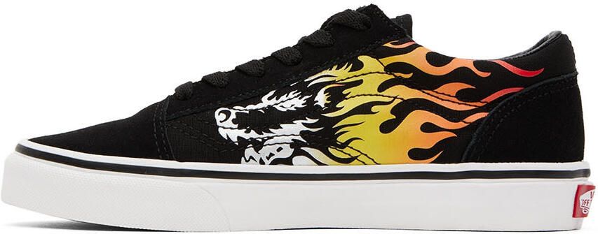 Vans Kids Black & Red Old Skool Big Kids Sneakers - Picture 3