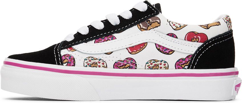 Vans Kids Black & White Old Skool Little Kids Sneakers - Picture 3