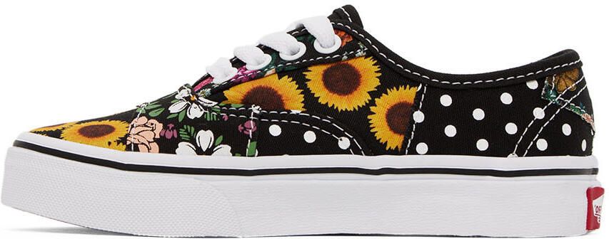 Vans Kids Black Authentic Patchwork Little Kids Sneakers - Picture 3