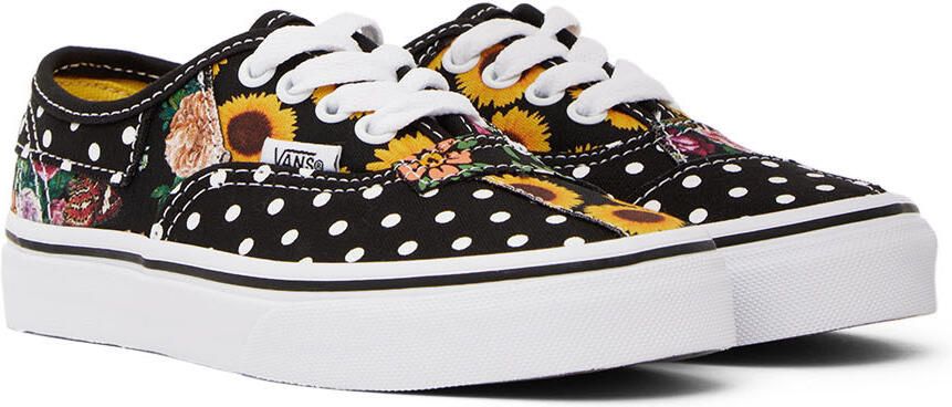 Vans Kids Black Authentic Patchwork Little Kids Sneakers - Picture 2