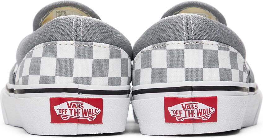 Vans Kids Gray & White Classic Slip-On Little Kids Sneakers - Picture 4