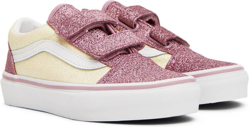 Vans Kids Pink & Off-White Old Skool V Little Kids Sneakers - Picture 2