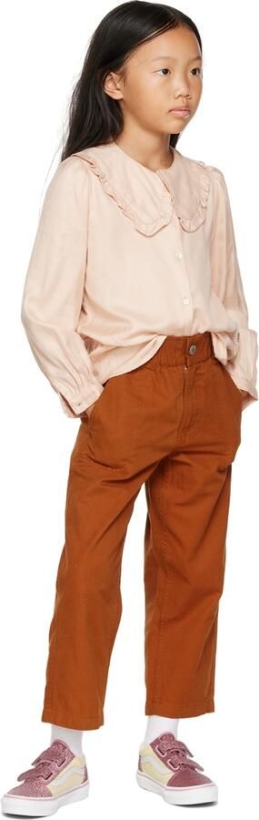 Vans Kids Pink & Off-White Old Skool V Little Kids Sneakers - Picture 4