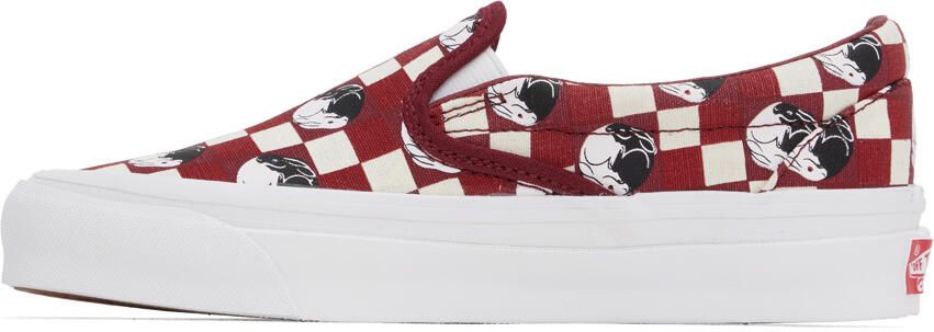Vans Red & Off-White Billy's Edition OG Classic Slip-On LX Sneakers - Picture 3
