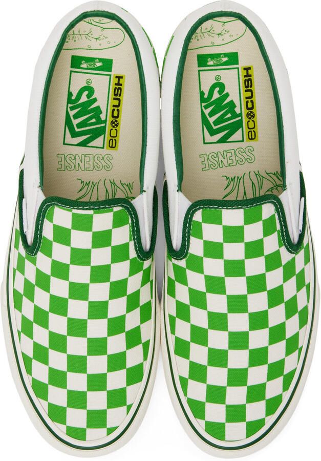 Vans SSENSE Exclusive Collaboration Green & White Classic Slip-On VR3 L Sneakers