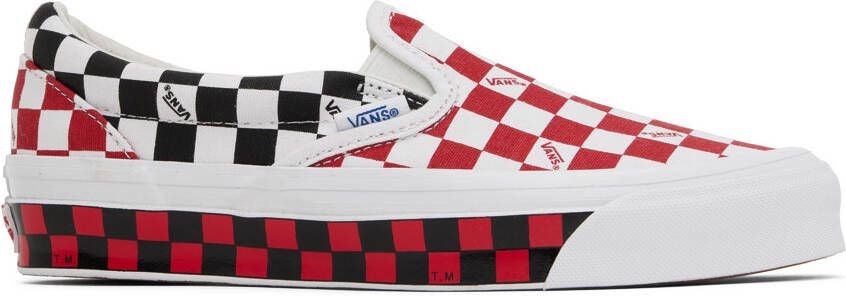 Vans White & Red OG Classic Slip-On LX Sneakers