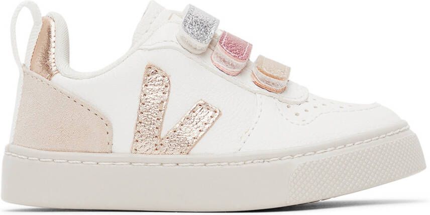 VEJA Kids White & Multicolor V-10 Sneakers - Picture 4