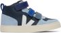VEJA Kids Blue Leather V-10 Mid Velcro Sneakers - Thumbnail 1