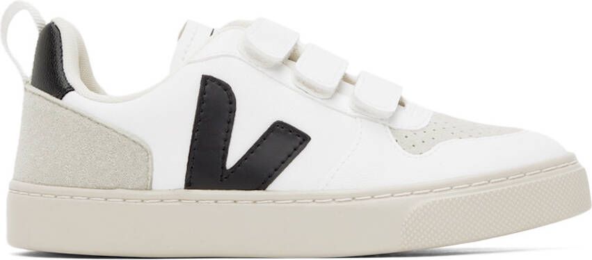 VEJA Kids White & Black V-10 Sneakers