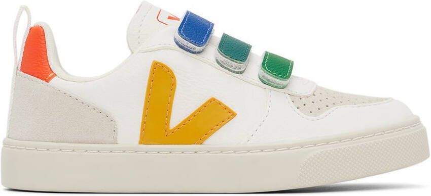 VEJA Kidds White & Multicolor V-10 Sneakers