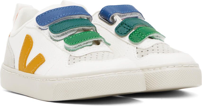 VEJA Baby White & Multicolor V-10 Sneakers - Picture 3