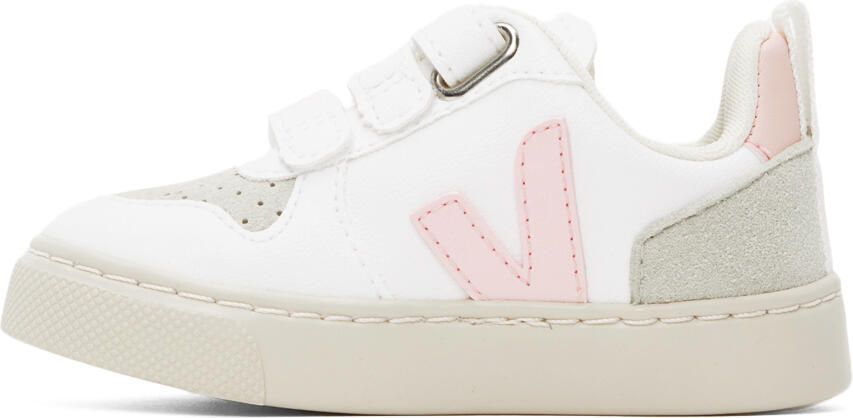VEJA Baby White & Pink V-10 Sneakers - Picture 3