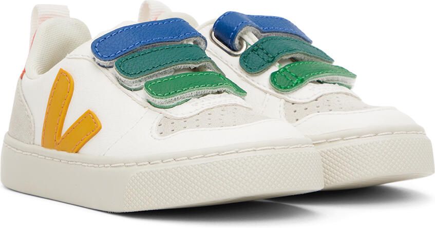 VEJA Baby White & Multicolor V-10 Sneakers - Picture 4