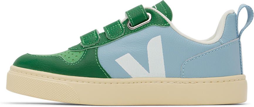 VEJA Kids Green & Blue V-10 Sneakers - Picture 3