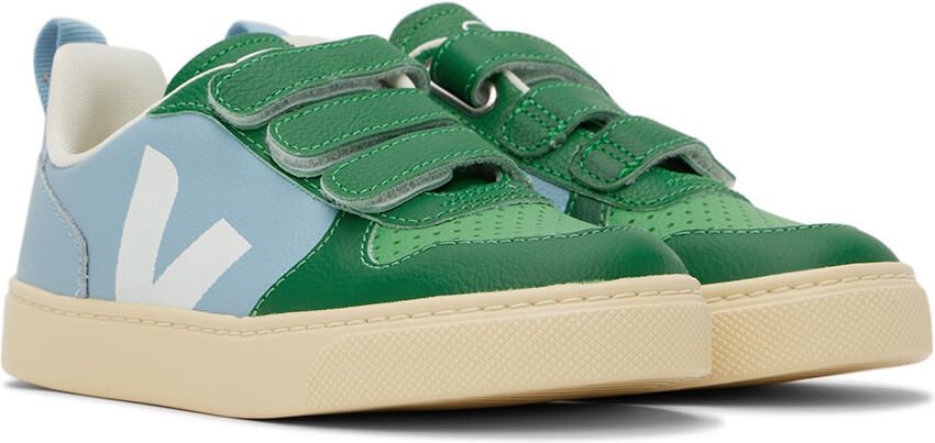 VEJA Kids Green & Blue V-10 Sneakers - Picture 2