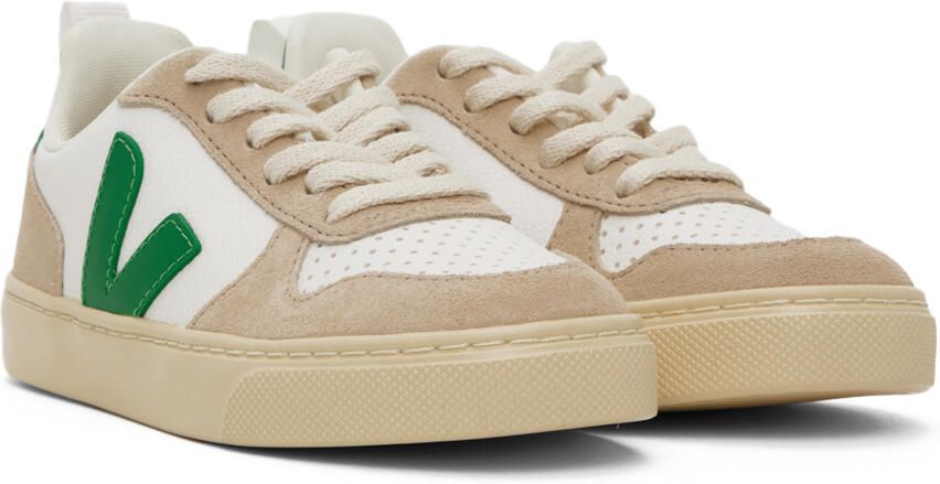 VEJA Kids White & Beige V-10 Sneakers - Picture 2