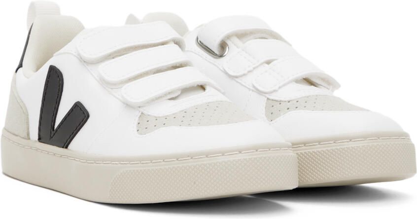 VEJA Kids White & Black V-10 Sneakers - Picture 2