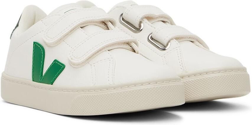 VEJA Kids White & Green Esplar Sneakers - Picture 2
