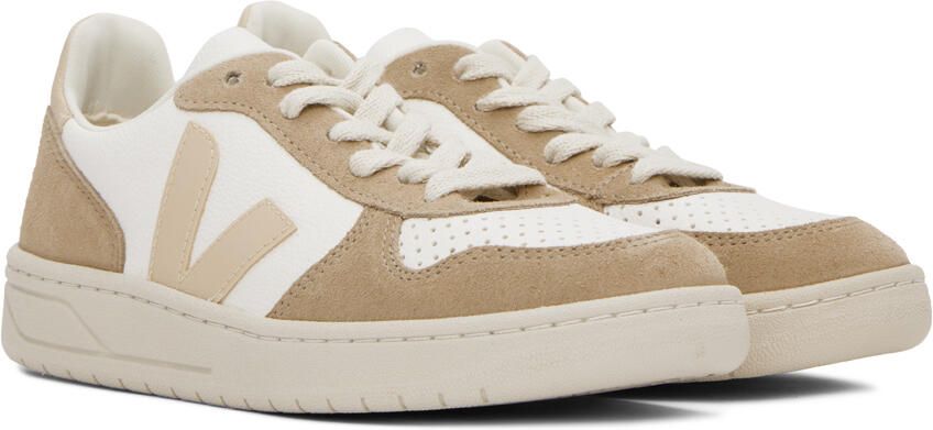 VEJA White & Tan V-10 Sneakers - Picture 2