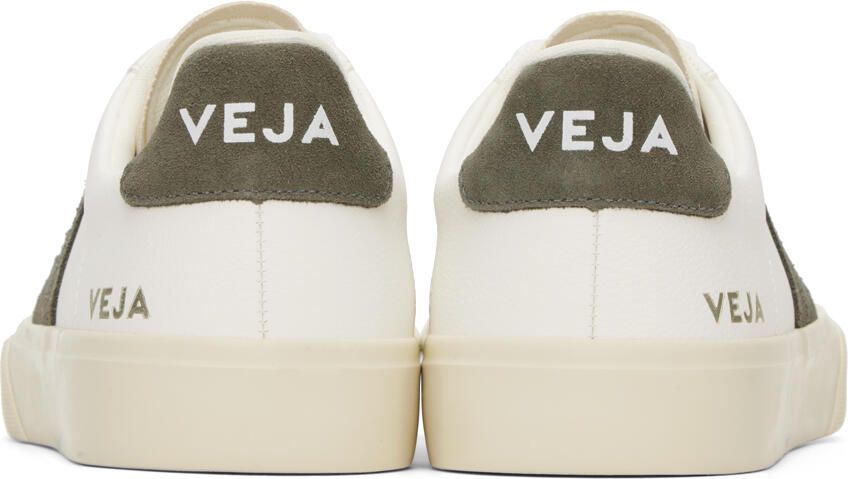 VEJA White & Khaki Leather Campo Sneakers