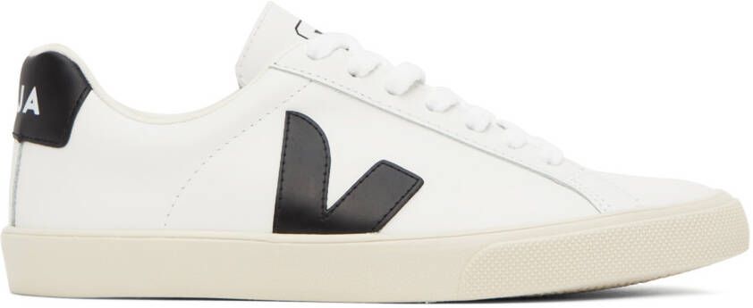 VEJA White & Black Leather Esplar Sneakers