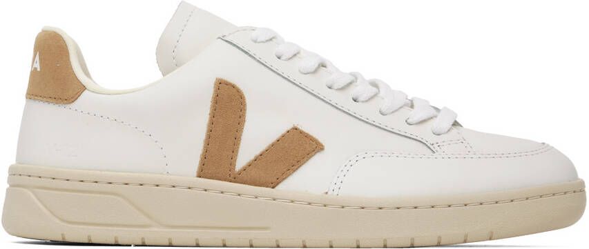 VEJA White & Tan V-12 Sneakers