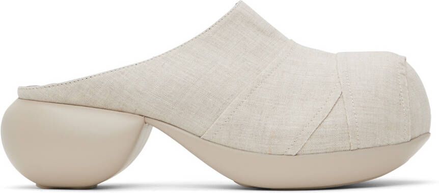 VeniceW Off-White Bobtail Mules