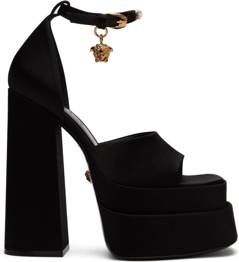 Versace Black Aevitas Heeled Sandals
