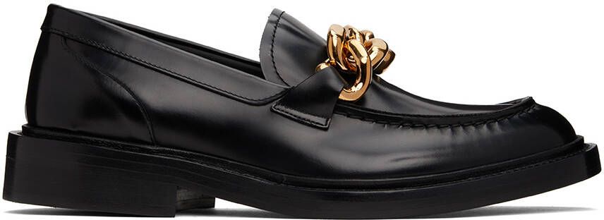 Versace Black Curb Chain Loafers