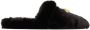 Versace Black Faux-Fur Palazzo Slippers - Thumbnail 1