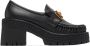 Versace Black Greca Heeled Loafers - Thumbnail 1