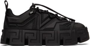 Versace Black Greca Labyrinth Lace-Up Shoes
