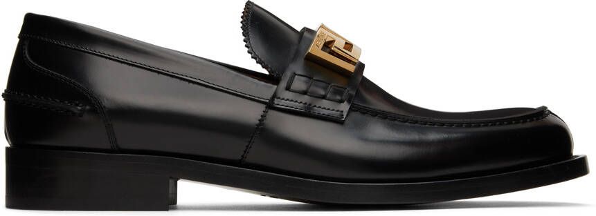 Versace Black 'La Greca' Loafers