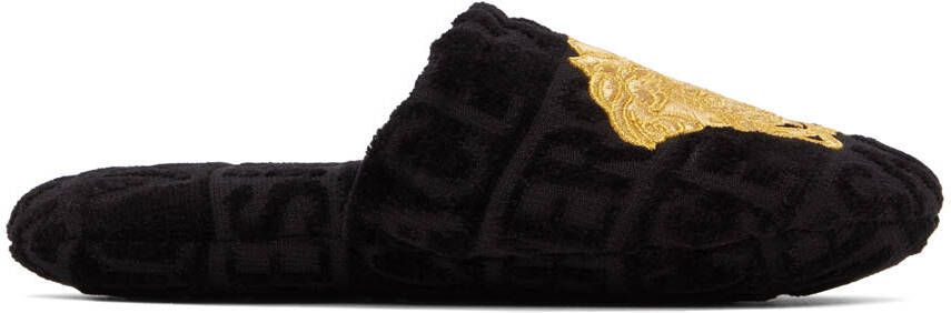 Versace Black Medusa Slippers