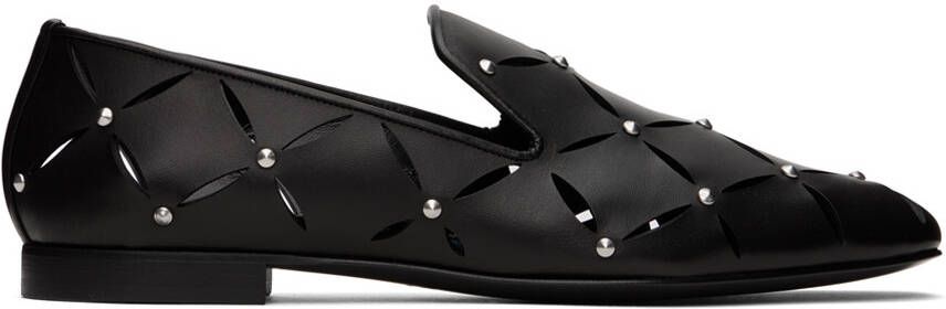 Versace Black Perforated Slippers