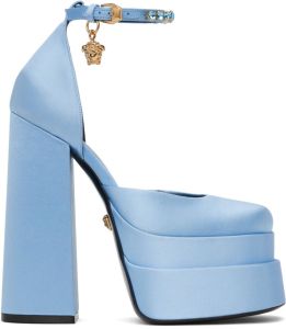Versace Blue Medusa Aevitas Platform Heels
