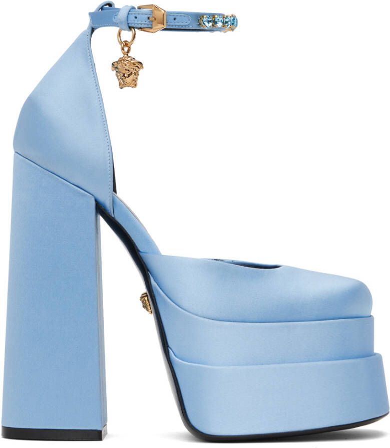 Versace Blue Medusa Aevitas Platform Heels - Picture 2