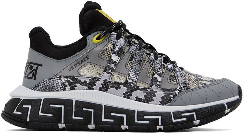 Versace Gray Python Trigreca Sneakers