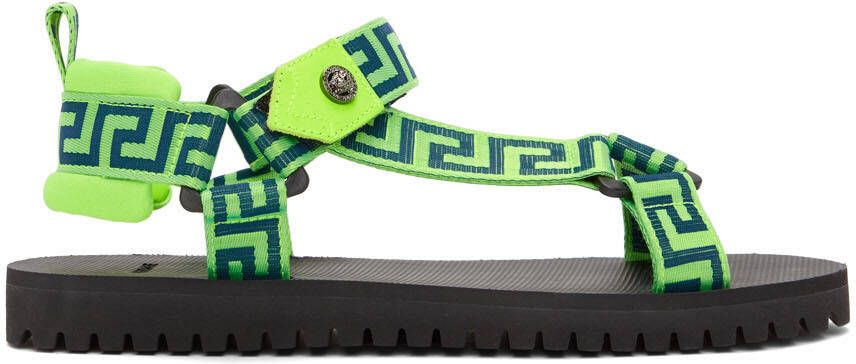 Versace Green 'La Greca' Sandals