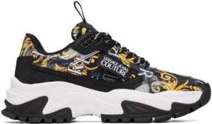 Versace Jeans Couture Black & Gold Logo Sneakers
