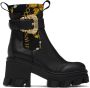 Versace Jeans Couture Black & Gold Sophie Boots - Thumbnail 1