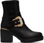 Versace Jeans Couture Black Buckle Ankle Boots - Thumbnail 1