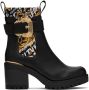 Versace Jeans Couture Black Leather Ankle Boots - Thumbnail 1
