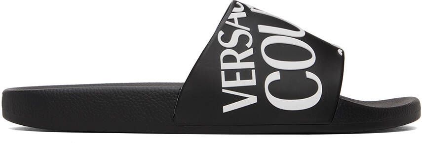 Versace Jeans Couture Black Logo Slides